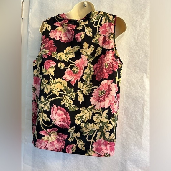 Talbots sleeveless floral silk cotton top Sz-12P. R10 - Picture 2 of 8